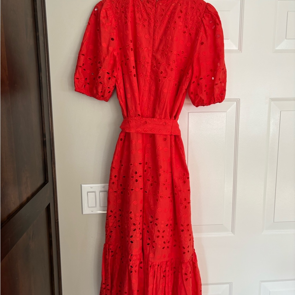 Ann Taylor Vibrant Red Long Sleeve Dress